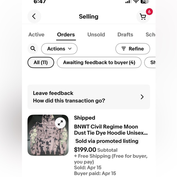 BNIB CIVIL REGIME SAND DAHLIA TIE DYE HOODIE MEDIUM MENS UNISEX PRICE FIRM - Picture 16 of 16